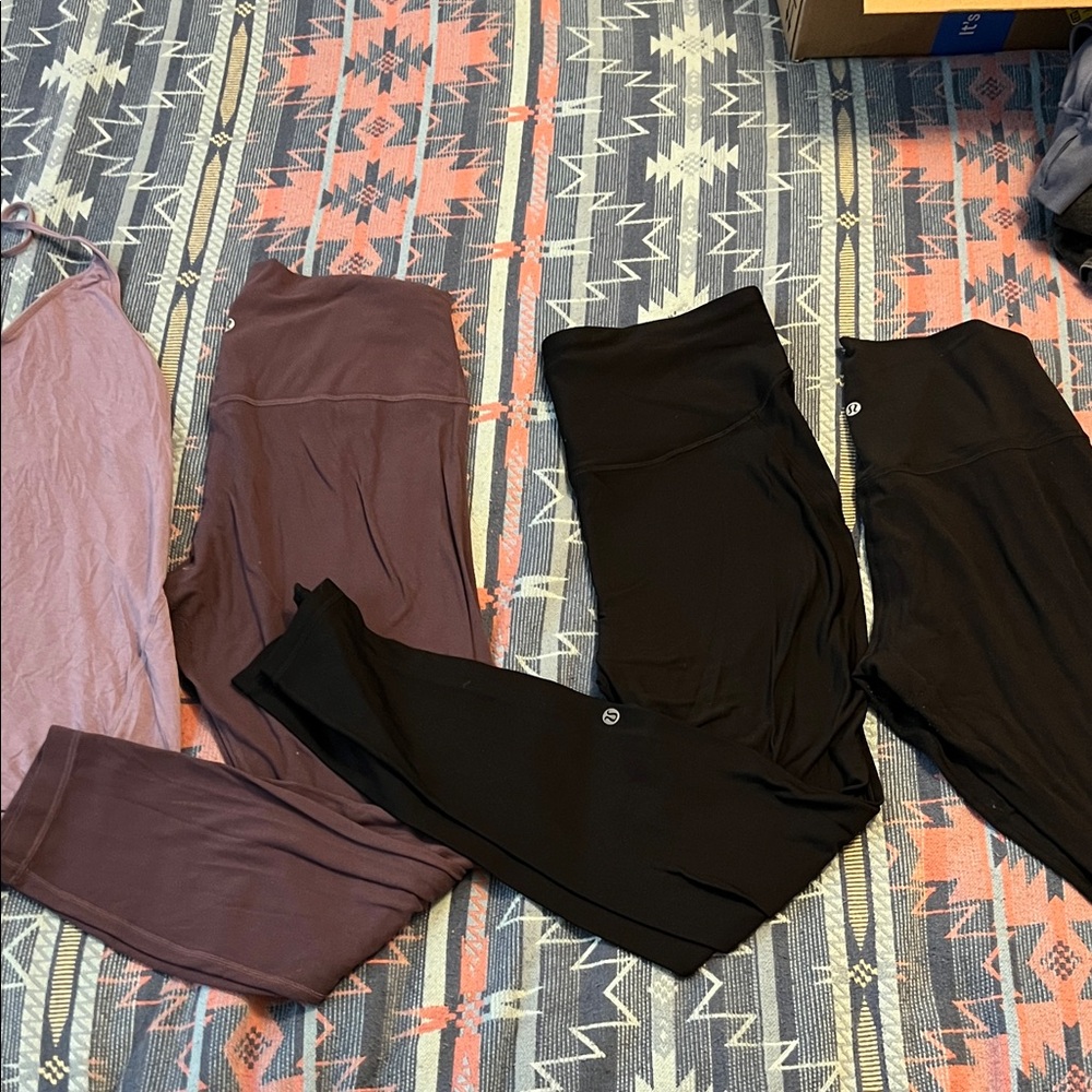 Lululemon 3 leggings and tang top size 12